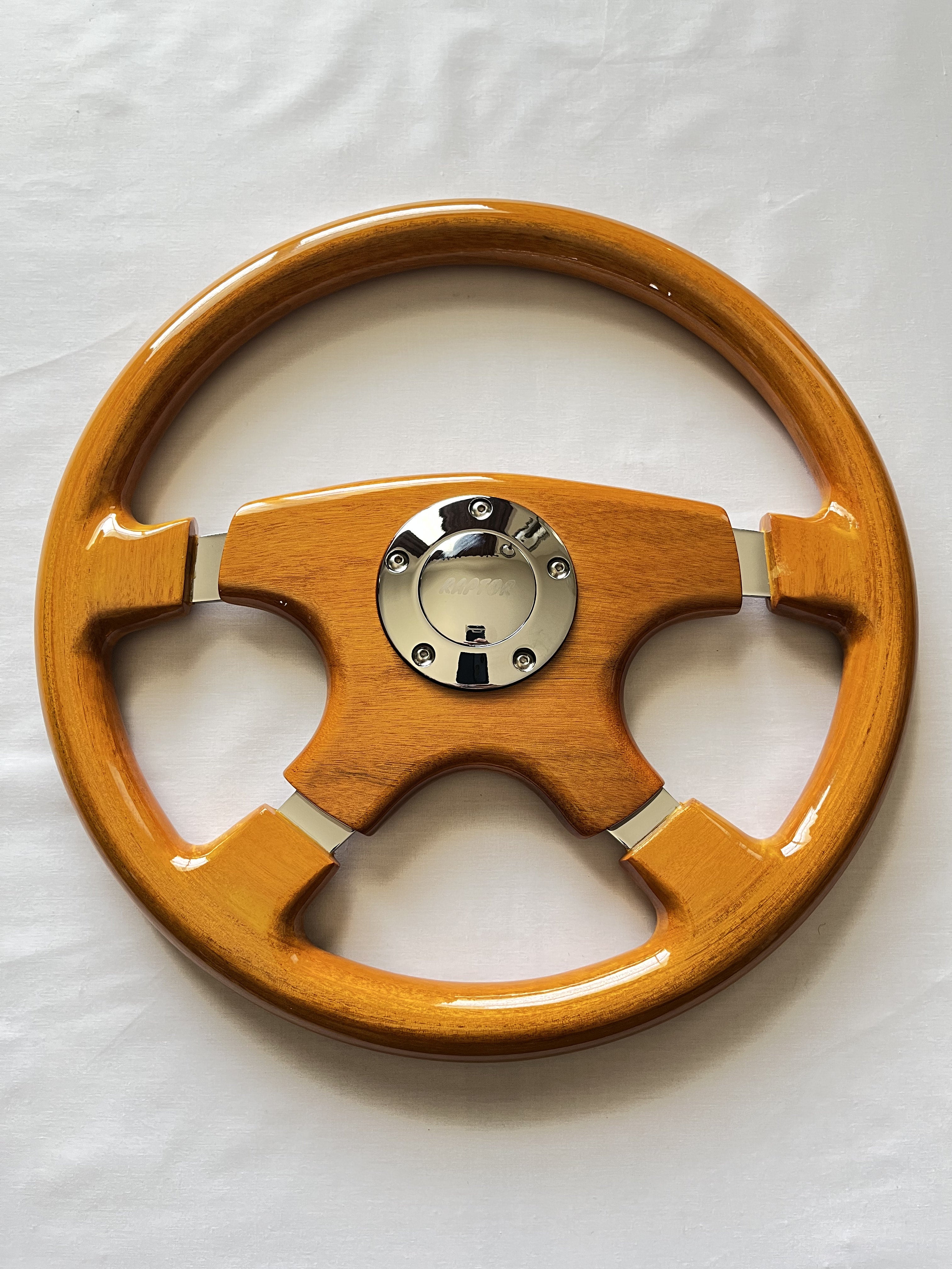 パーツ ALL WOOD Steering Wheel 15” Wood Grain Nostalgia Steering Wheel 380mm Classic 3